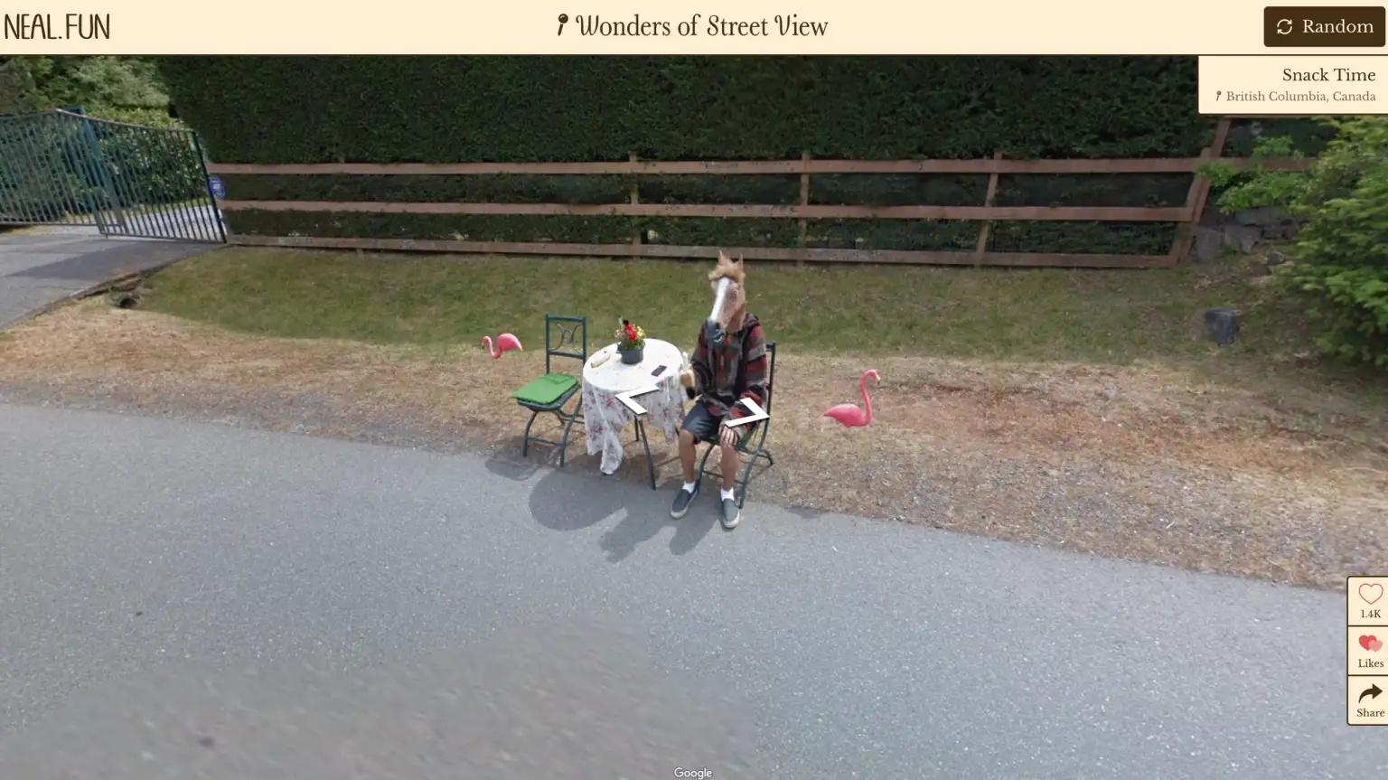 Skjermbilde fra Wonders of Street View.